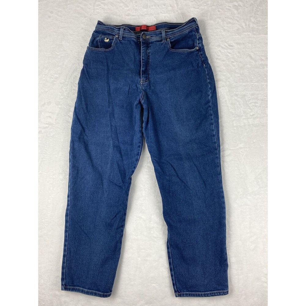 Gloria Vanderbilt Denim Blue Jeans Womens High Rise Straight Leg Size 18 (33x30)